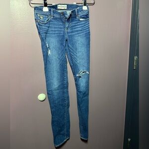 Abercrombie & Fitch Ripped Blue Skinny Jeans